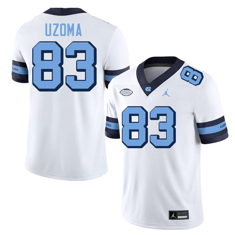#83 Kenedy Uzoma North Carolina Tar Heels College Football Jersey Stitched-Retro White